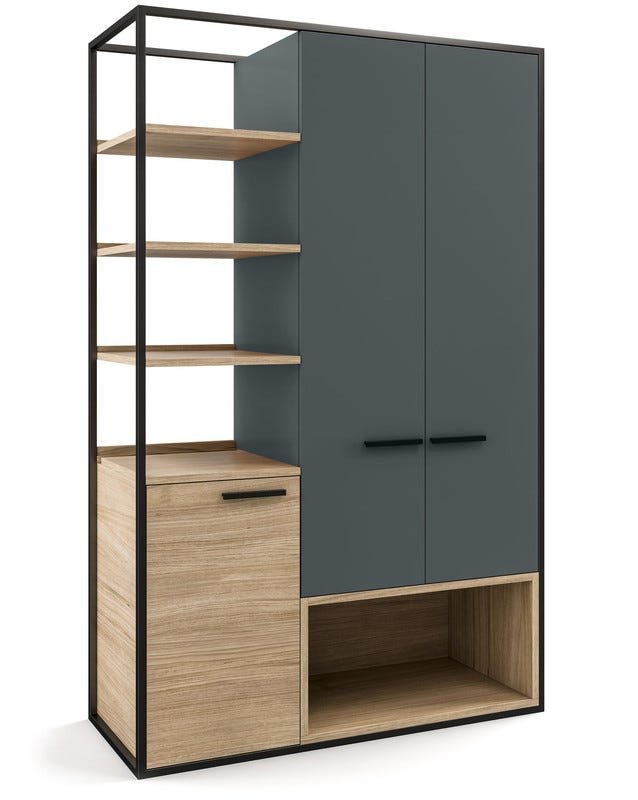 دولاب ملابس 2 باب 150 × 55 × 200 سم - بني