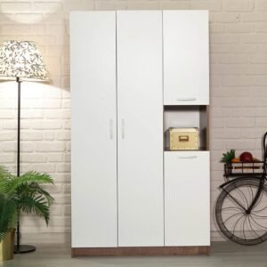 دولاب ملابس 4 أبواب 98 × 48 × 174 سم - أبيض